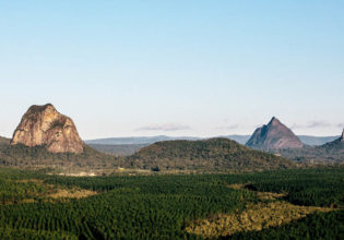 Forested Glass house Mountains Sunshine Coast