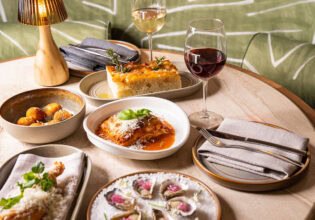 table full of dishes at Folk Lounge & Dining at Tradies Gymea