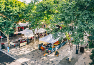 an aerial view of Coffs Coast Growers Markets