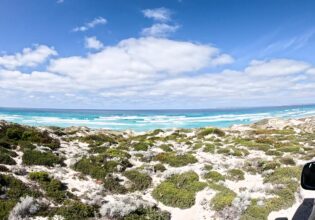 Sand dunes and ocean in Port Lincoln, Eyre Peninsula