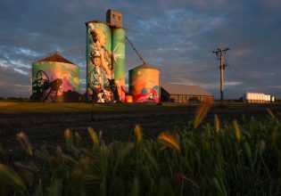 The Albacutya Silo by Kitt Bennett shows bright colours telling the story of growing up in the country. (Image: Visit Victoria/Anne Morely)