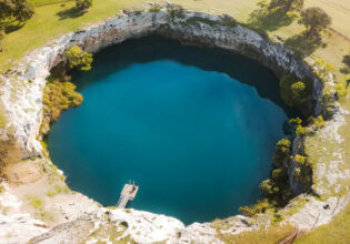 the Little Blue Lake sinkhole in Mt Gambier