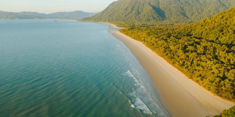 An aerial shot of Noah Beach. (Image: Tourism and Events Queensland and Reuben Nutt)