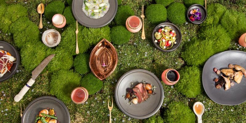a spread of food at The Source Restaurant, Hobart