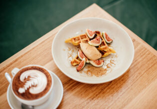 a cup of coffee and food at Black Drop, Pottsville