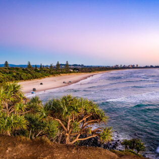 scenic coastal views from Fingal Head at sunrise