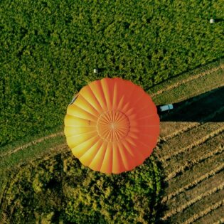 a top view of a hot air balloon in Cairns
