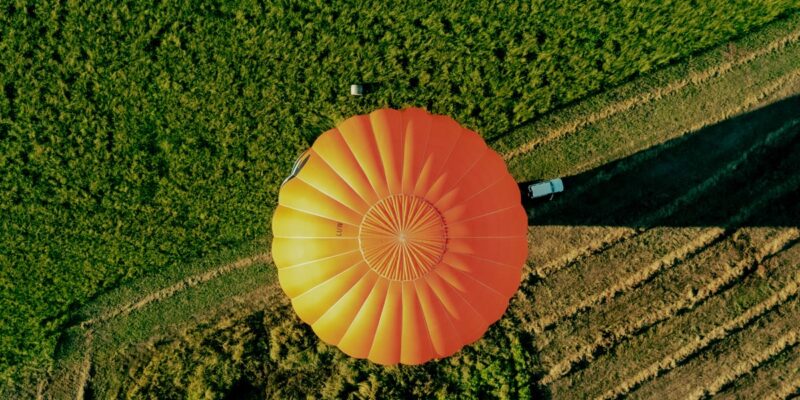 a top view of a hot air balloon in Cairns