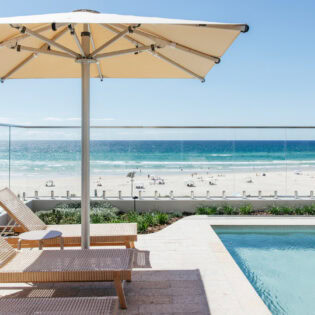 sun loungers by the pool at Kirra Point