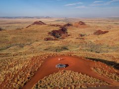 an aerial view of a car parked at Millstream Chichester National Park