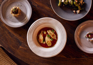 plates of food on the table at at Pilloni, Brisbane