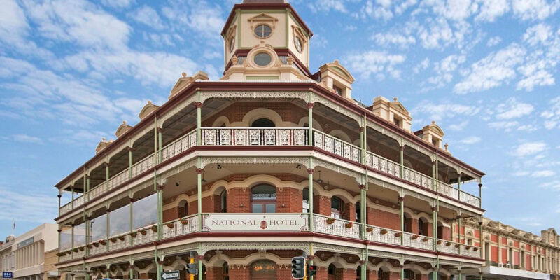 the facade of The National Hotel, Fremantle