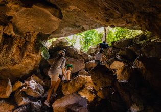 Family inside Capricorn Caves Rockhampton