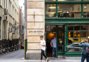 Exterior of Dukes Coffee Roasters in Melbourne