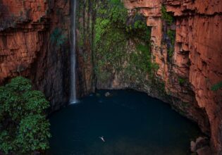 Woman swims at Emma Gorge in WA