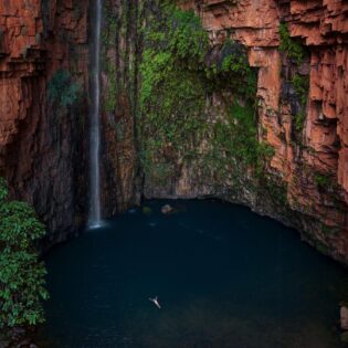 Woman swims at Emma Gorge in WA