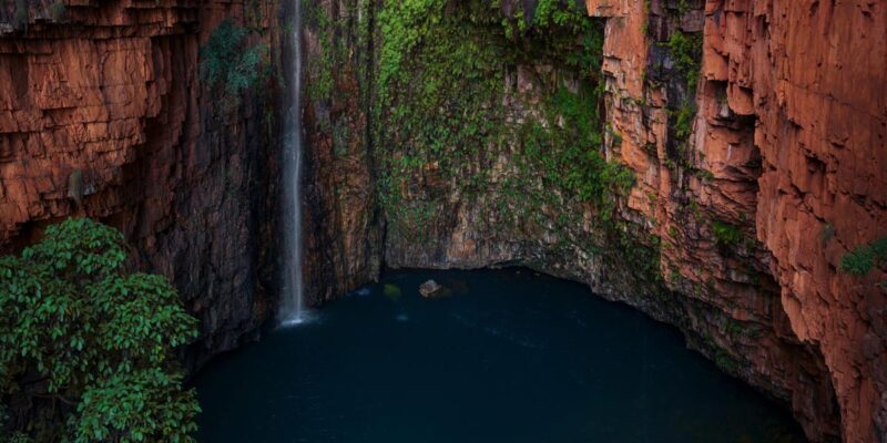 Woman swims at Emma Gorge in WA