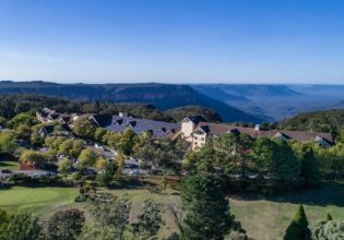 The Fairmont Resort Blue Mountains sits atop a ridge with views overlooking Jamison Valley
