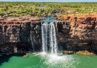an aerial view of King George Falls