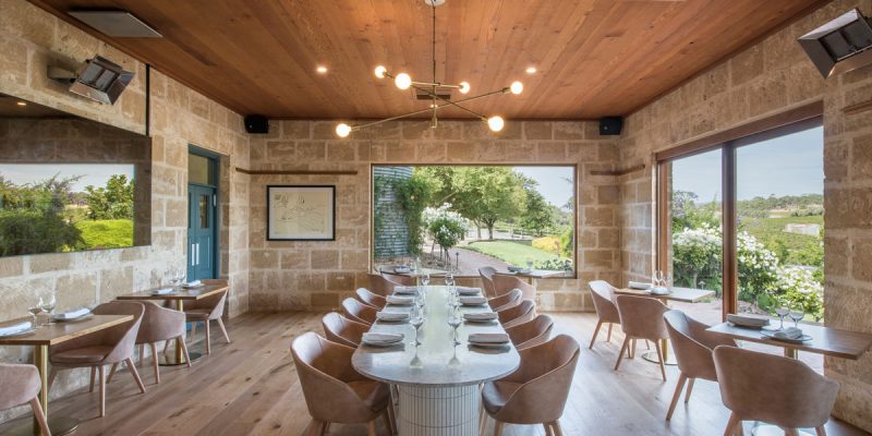 Beautifully set tables at Maxwell Wines in McLaren Vale.