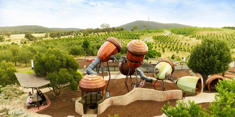 an overhead shot of National Arboretum Canberra