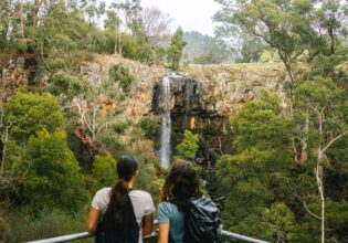 Two women at Sailors Falls near Daylesford