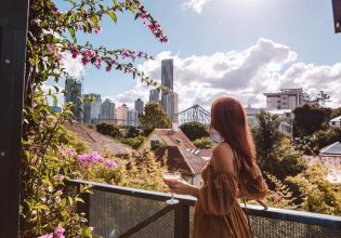 Woman drinking cocktail in Spicers Balfour Hotel in Brisbane