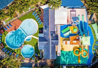 an aerial shot of Turtle Beach Resort