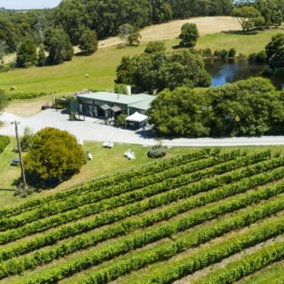 Aerial shot of Waratah Hills Vineyard