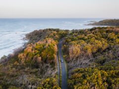 aerial shot of the Yamba Beach town