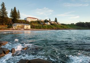 VIew of The Pacific Hotel overlooking Yamba Beach