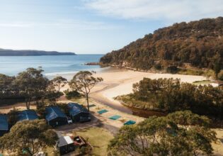 Aerial view of NRMA Ocean Beach Holiday Park