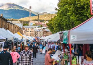 Salamanca Market in Hobart, Tasmania, Australia