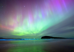 Aurora Australis and bioluminescence, Goats Bluff